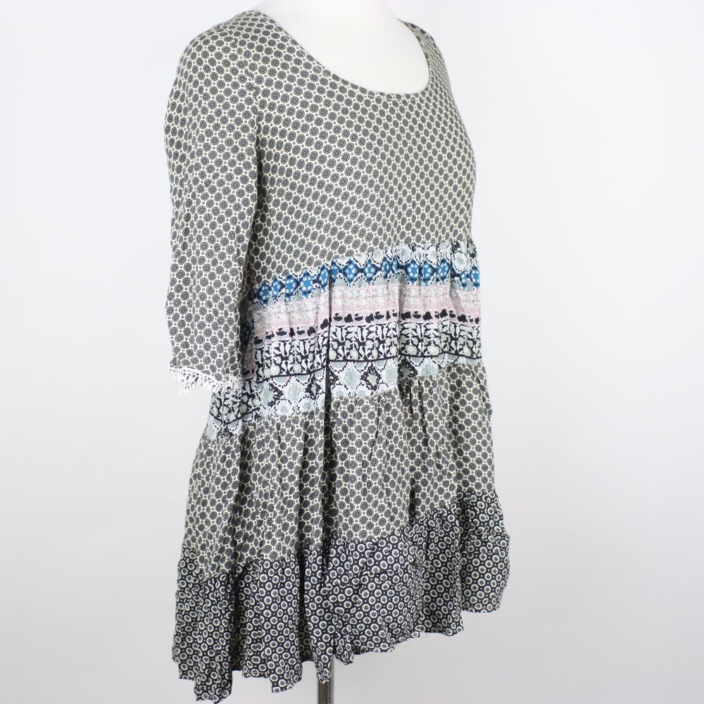 Umgee Womens Small Paisley Waist Stripe Tunic Dress - Picture 2 of 4